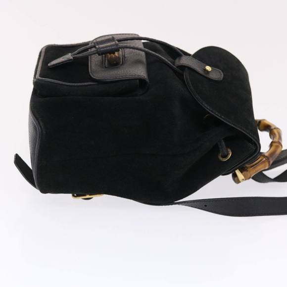 GUCCI Bamboo Backpack Suede Black 003.1705.0030 Auth 49982 - Picture 3 of 16